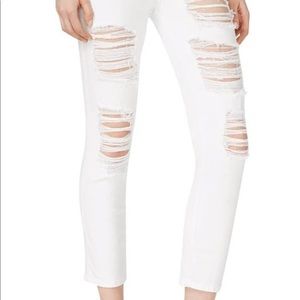 Guess Destroyed Crop Mid Jeans